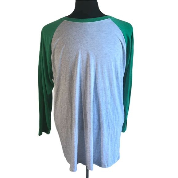 Next Level raglan gray green T-Shirt Sizes XL 3XL - Picture 3 of 4